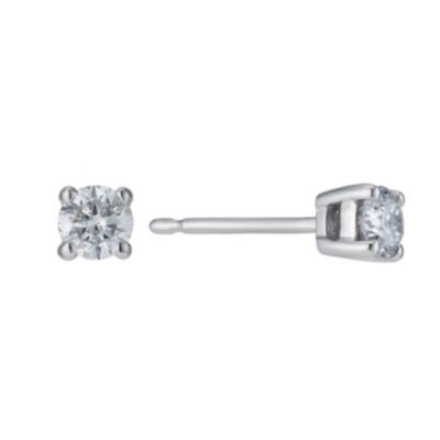 Platinum 1/3 carat diamond solitaire earrings - Product number 9246126