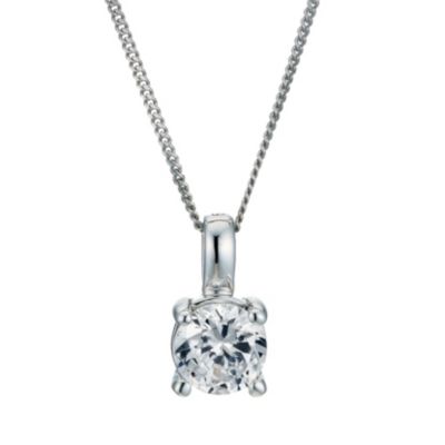 18ct white gold 66pt diamond solitaire pendant - Product number 9246142