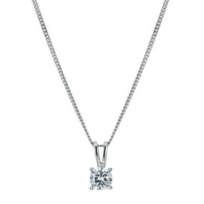 Platinum half carat diamond solitaire pendant - Product number 9246169