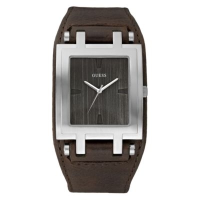 Guess Men's Brown Cuff Strap Watch - Product number 9246452