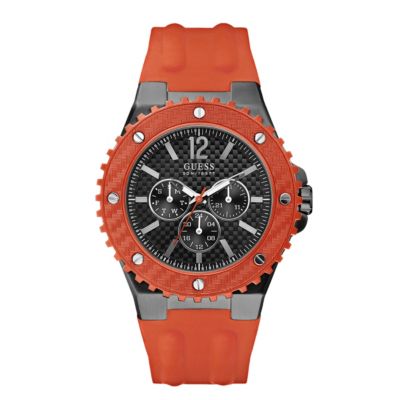 Guess Men's Orange Strap Watch - Product number 9246614