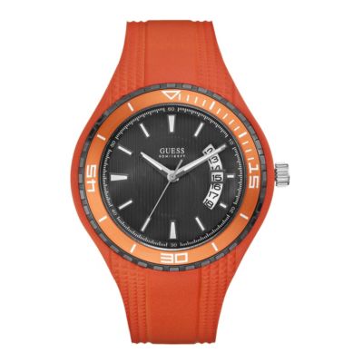 Guess Men's Orange Strap Watch - Product number 9246789