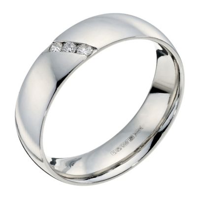 Palladium men's diamond set wedding ring - Product number 9250948