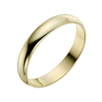 9ct yellow gold ladies' 3mm D shaped plain court ring - Product number 9251596