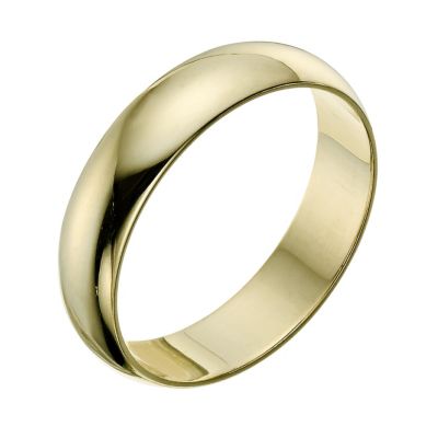 9ct yellow gold men's 5mm D shaped plain court ring - Product number 9252088