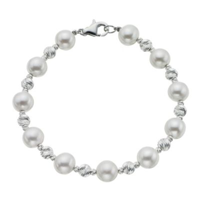 Silver & freshwater pearl bracelet - Product number 9252681