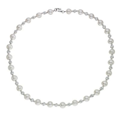 Silver & freshwater pearl strand necklace - Product number 9252746