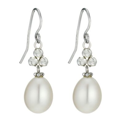 Sparkle Silver Cultured Freshwater Pearl Earrings - Product number 9252800