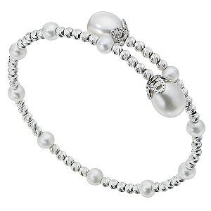 Silver & Cultured Freshwater Pearl Bangle
