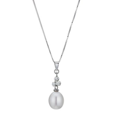 Sparkle Silver Cultured Freshwater Pearl Pendant - Product number 9252878