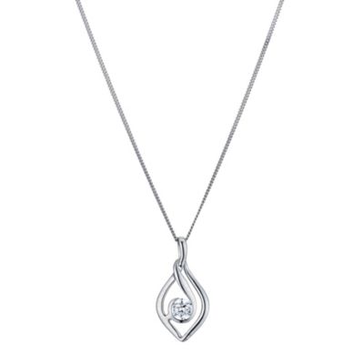 9ct White Gold Cubic Zirconia Pendant - Product number 9252959