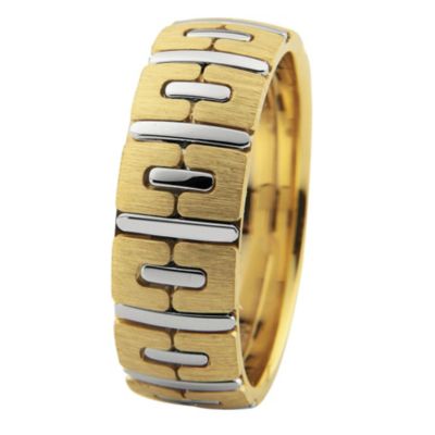 Royal Duet 18ct gold two colour 7mm wedding band - Product number 9252983