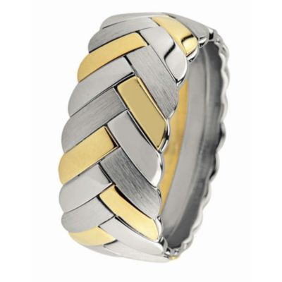 Royal Duet 18ct gold two colour 10mm wedding band - Product number 9253122