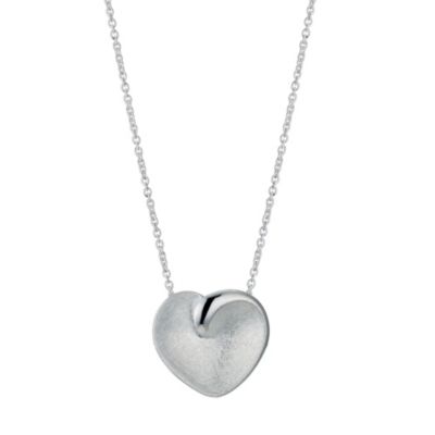 Silver matt & polished heart pendant - Product number 9253300