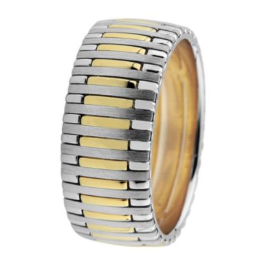 Royal Duet 18ct gold two colour 9mm wedding band - Product number 9253599