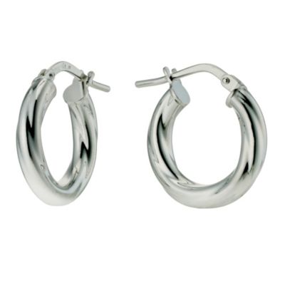 Silver twist creole earrings - Product number 9253734