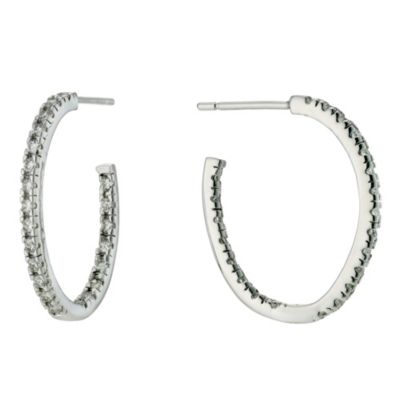 Silver & cubic zirconia hoop earrings - Product number 9254153