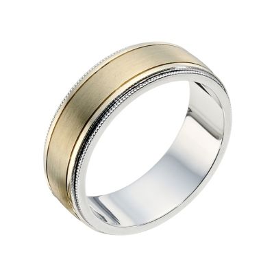 9ct yellow & white gold 7mm wedding ring - Product number 9254315