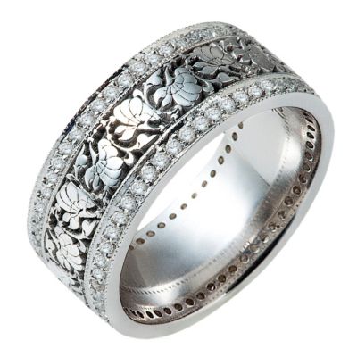 Venetian Lace 0.54pt diamond & milgrain ring - Product number 9256075