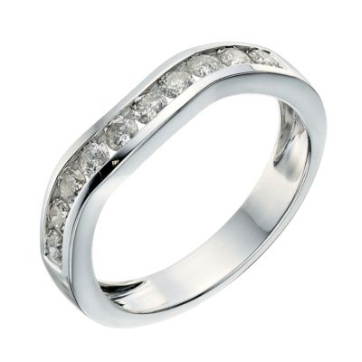 9ct white gold half carat diamond shaped wedding ring - Product number 9257853