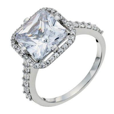 Silver cushion cut cubic zirconia ring - Product number 9258485