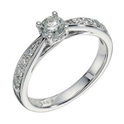 9ct white gold 66pt diamond solitaire ring - Product number 9260129