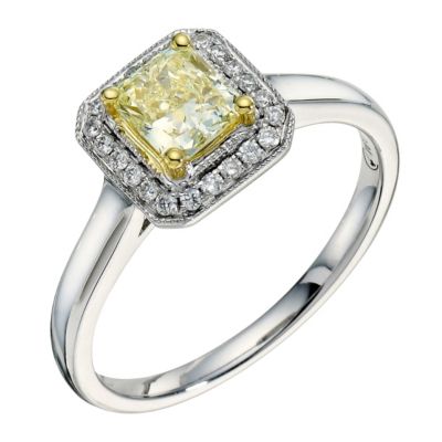 18ct yelllow & white gold 0.70pt lemon diamond ring - Product number 9260390