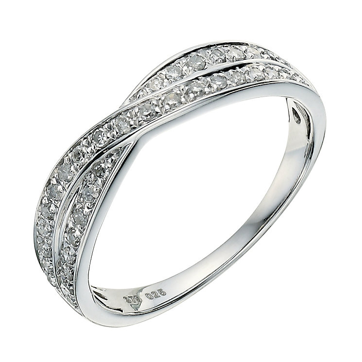 ... gold crossover 0.25ct diamond wedding ring - Product number 9263225