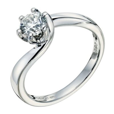 9ct white gold 0.66 pt diamond solitaire ring - Product number 9263764
