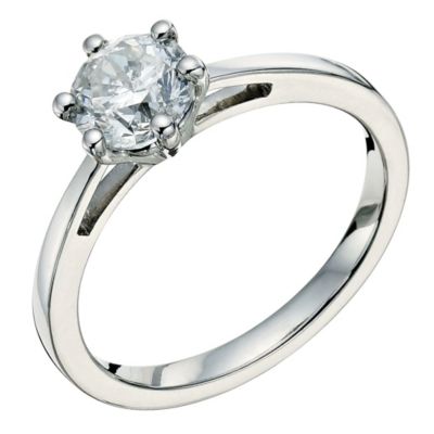 Platinum 1 carat diamond solitaire ring - Product number 9263896