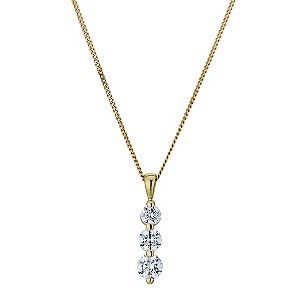 Silver & 18ct Gold Plated Trilogy Swarovski Zirconia Pendant