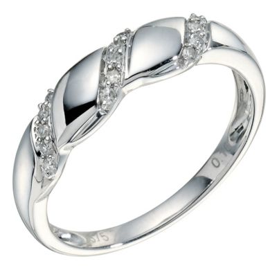 9ct white gold diamond twist ring - Product number 9266224