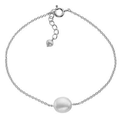 Silver & cultured freshwater pearl station bracelet - Product number 9267883
