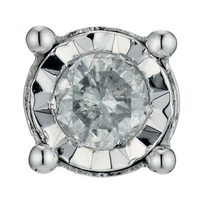 Men's 9ct white gold diamond stud earring - Product number 9271082