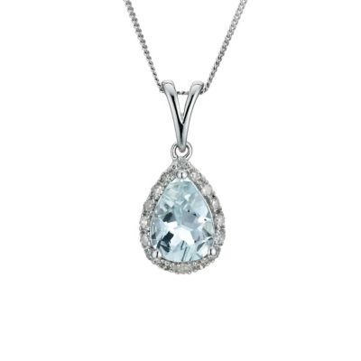 9ct white gold aquamarine pendant - Product number 9271430