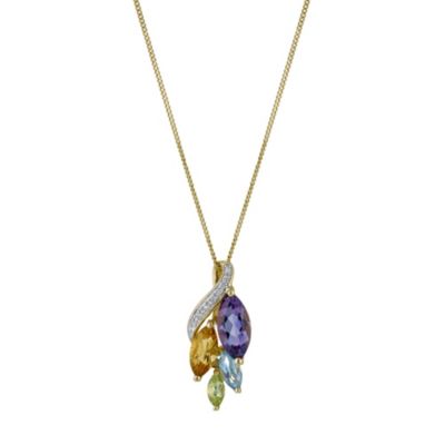 9ct yellow gold multi coloured pendant - Product number 9271511