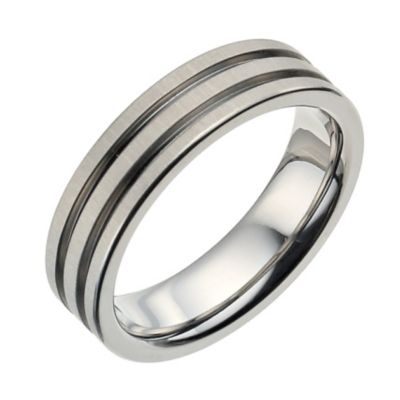 Men's titanium matt and polished ring - Product number 9271589