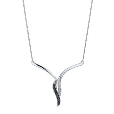 9ct white gold black & white diamond necklace - Product number 9272046