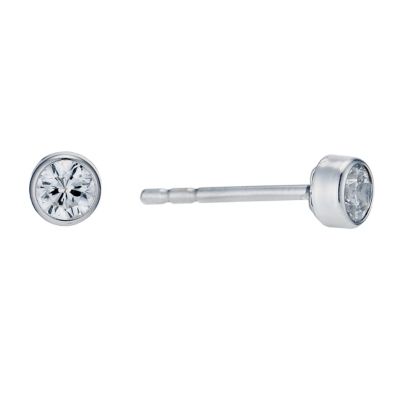 9ct white gold cubic zirconia stud earrings - Product number 9273115