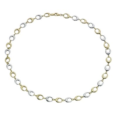 9ct yellow & white gold oval necklace - Product number 9274669