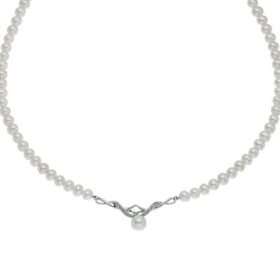 9ct white gold cultured freshwater pearl 18" necklace - Product number 9275134