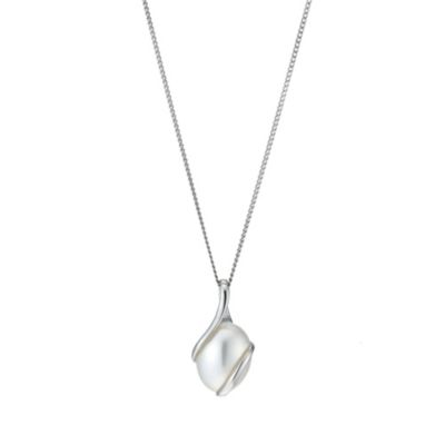 9ct white gold cultured freshwater pearl wrap pendant - Product number 9275444