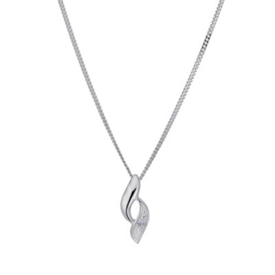 H Samuel Sterling Silver Double Wave Pendant