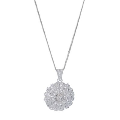 Platinum & Silver Beaded Flower Pendant - Product number 9276580
