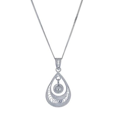 Silver Beaded Fan Drop Pendant - Product number 9276599