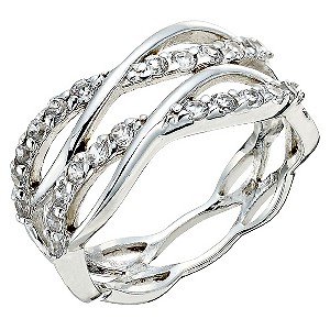 Silver & Cubic Zirconia Weave Ring