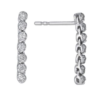 9ct white gold diamond articulated drop earrings - Product number 9276793
