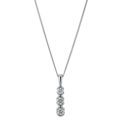 9ct white gold 0.25 carat diamond trilogy pendant - Product number 9276882
