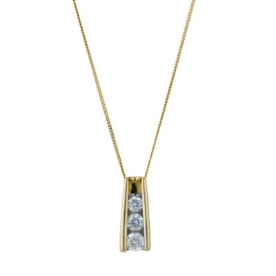 9ct yellow gold 33pt diamond trilogy pendant - Product number 9277013