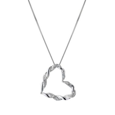 9ct white gold diamond heart pendant - Product number 9277048